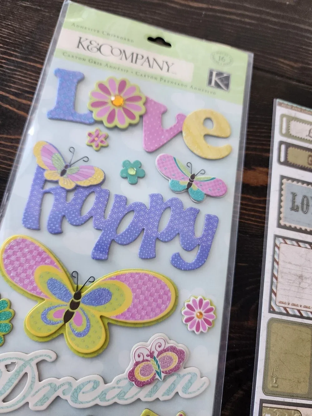 Scrapbooking Stickers Flowers Blue Spring Jumbo Sheets K&Co Lot New Retired #22